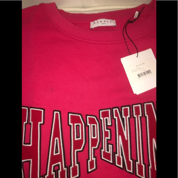 Sandro Paris “Happening” Sweater, $250 (+ $24 CA tax) Sz 3 (L/XL) n Fuchsia, Red - Picture 13 of 16